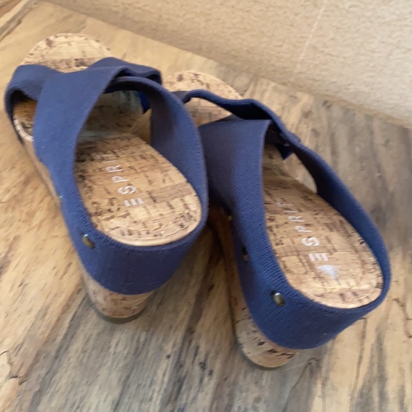 Esprit navy canvas wedges - Picture 2 of 6